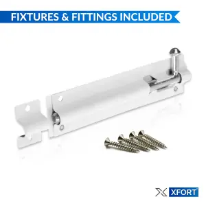 XFORT 2 Pack Tower Bolt White 100mm (4")