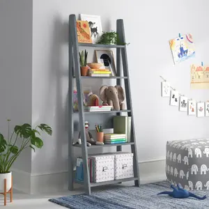 Arelious Ladder Bookcase Grey