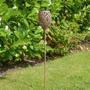 Festive Lights 75cm Blush Pink Solar Metal Stake Light Garden Pathway Outdoor IP44 Lighting