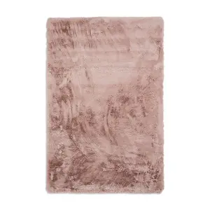 Rose Shaggy Rug, Plain Anti-Shed Rug with 80mm Thickness, Modern Rug for Living Room, & Dining Room-150cm X 230cm