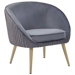 Beliani Modern Armchair TROMSO Velvet Grey