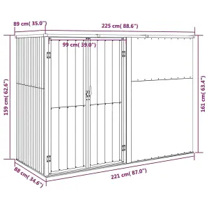 Berkfield Garden Tool Shed Green 225x89x161 cm Galvanised Steel