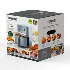 Tower Vortx Air Fryer with Manual Controls, 1500W, 3.8L Grey