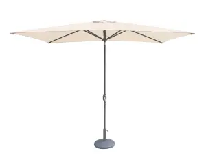 Ivory 2.4x3m Crank and Tilt Parasol - Grey Pole (38mm Pole, 8 Ribs)