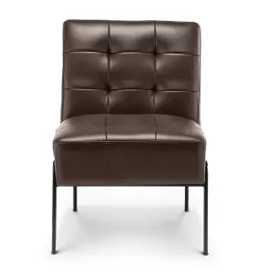 Faux Leather Accent Chair in Brown Office