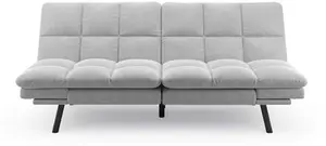 Dunelm Luis Soft Chenille Clic Clac Double Sofa Bed, Mid Century, Grey, Chenille/Fabric