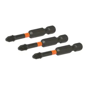 3 Pack S2 Steel High Torque Impact Bits PH2 Philips 50mm Power Drill & Drivers