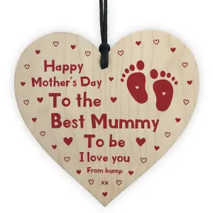 Red Ocean Mummy To Be Mothers Day Gift From Bump Wood Heart Gift For New Mum Mummy