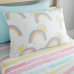 Happy Linen Company Rainbows Stripes Duvet Cover Set Double Bedding Set