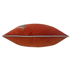 Evans Lichfield Peacock Rectangular Velvet Piped Feather Filled Cushion