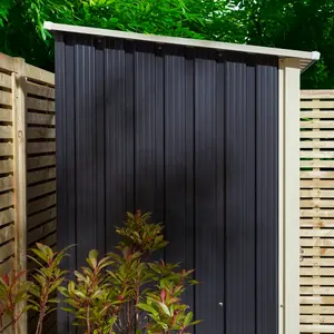 Trentvale 5X3 Metal Pent Shed Dark Grey Dark Grey