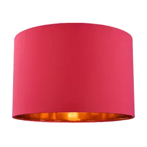 Modern Chic Burgundy Cotton 12 Table/Pendant Lamp Shade with Shiny Copper Inner