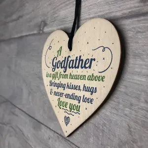 Red Ocean Godmother Gift Godfather Gift Thank You Sign Wooden Heart Christening Godparent Gifts