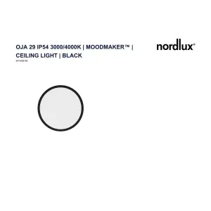 Nordlux Oja 29 IP54  3000/4000K 3-Step Bathroom Ceiling Light in Black 29.4cm Diameter