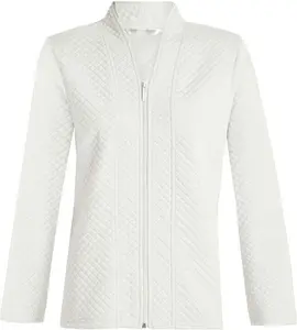 Bonmarche White Bed Jacket Diamond Quilt Zip Through, Size: 24-26