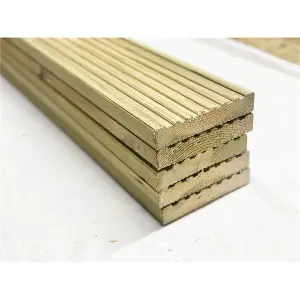 PACK OF 5 - Deluxe Deck Boards - 4.8m Length - Pressure Treated Timber Decking - 32mm x 150mm Timber Decking Boards