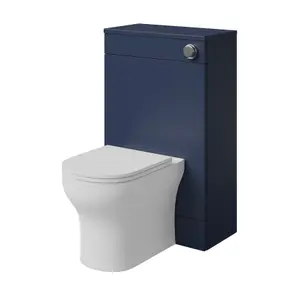 GoodHome Imandra Matt Blue Freestanding Toilet cabinet (H)840mm (W)500mm