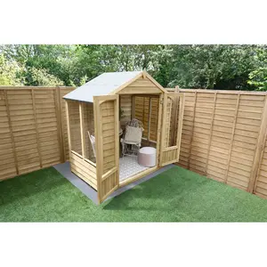 4Life 6x4 Pressure Treated Double Door Apex Summerhouse  No