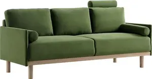 Timber Fern Green Velvet Sofa, 3-Seater - Daals - Sofas