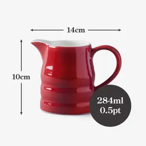 WM Bartleet & Sons Porcelain Traditional Churn Jug 0.5 Pint, Red