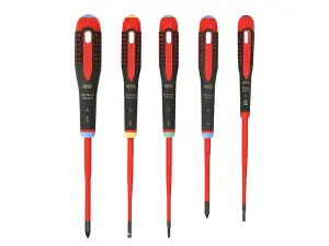 Bahco BE-9872SL BE-9872SL ERGO Slim VDE Insulated Screwdriver Set, 5 Piece BAH9872SL