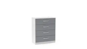 Birlea Lynx 4 Drawer Chest White & Grey