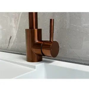 Reginox Taravo CP Single Lever Swan Neck Copper Kitchen Mixer Tap