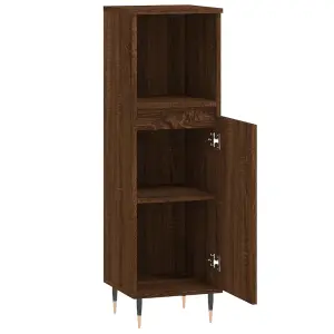 Berkfield Bathroom Cabinet Brown Oak 30x30x100 cm Engineered Wood