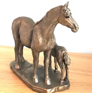 Horse & foal figurine from the Leonardo Reflections Bronzed range, gift boxed.