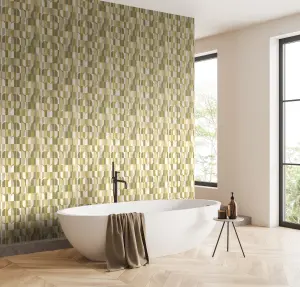 Hoopla Walls Building Blocks Olive Mix Smooth Matt Wallpaper