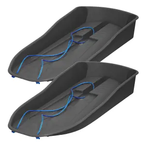 simpa Black Plastic Snow Bullet Speedstar Snow Sledge Toboggan - Set of 2