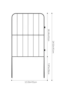 25 Metal Garden Edging Panels, 31x61cm, Decorative Yard Border for Lawns, Flower Beds, and Gardens