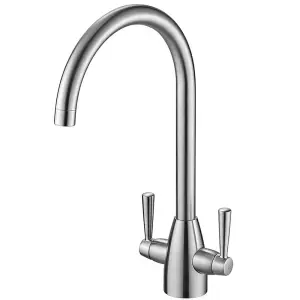 Tre Mercati Kitchen Tap Enzo Nickel Twin Lever Deck Mounted Sink Mixer TM68014