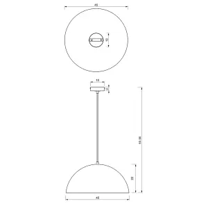 Milagro Beta Hand Made Designer Pendant Lamp 45cm 1xE27 In Matt Green With Gold Interior