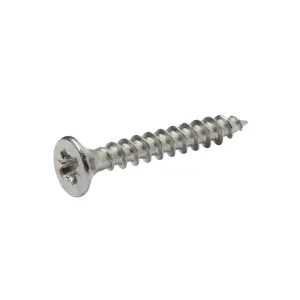 Diall Pozidriv Double-countersunk A2 stainless steel Wood screw (Dia)3.5mm (L)25mm, Pack of 20