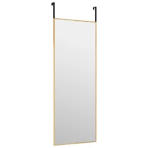 Berkfield Door Mirror Gold 30x80 cm Glass and Aluminium