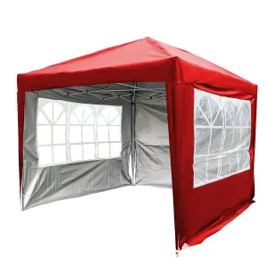 SunDaze Red Side Panel with Window for 3x3M Pop Up Gazebo Tent 1 Piece