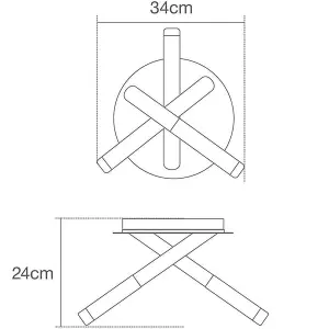 CGC VICKI Satin Brass Triple Cross Tube Ceiling Light