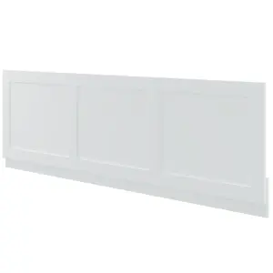 Shaker Matt White Rectangular Front Bath panel (H)47cm (W)170cm