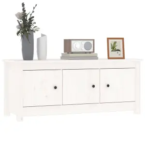 Berkfield Shoe Cabinet White 110x38x45.5 cm Solid Wood Pine