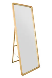 MirrorOutlet The Naturalis - Solid Oak Rounded Corner Cheval Mirror 67" X 23" (170CM X 58CM) Scandinavian 'Scandi' Inspired