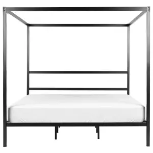 Metal EU Super King Size Canopy Bed Black LESTARDS