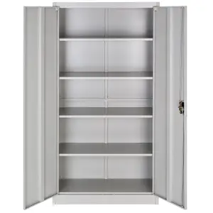 2x Filing cabinet with 5 shelves - grey