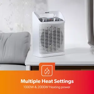 Geepas 2000W Fan Heater With Adjustable Thermostat