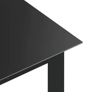 Berkfield Garden Table Black 150x90x74 cm Aluminium and Glass