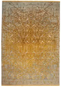 Yellow Abstract Kilim Traditional Rug Easy to clean Living Room and Bedroom-200cm X 290cm