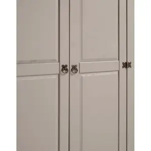 Mercers Furniture Corona Grey Wax 2 Door Arch Top Wardrobe Solid Pine with Mexican Styling