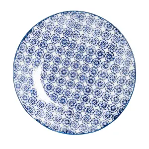 Nicola Spring - Hand-Printed Side Plates - 18cm - Navy - Pack of 6