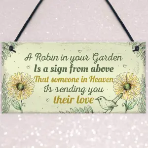 Red Ocean Robin Memorial Garden Bereavement Sign Family Love Hanging Plaque Grave Christmas Gift