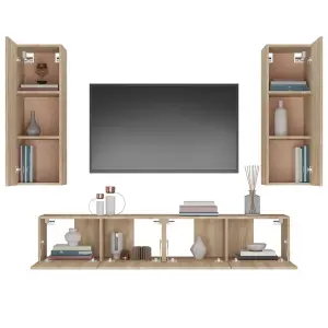 Berkfield 4 Piece TV Cabinet Set Sonoma Oak Engineered Wood